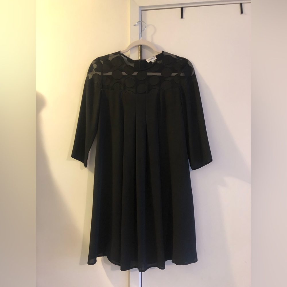 POLKA DOT DRESS BY FRENCH DESIGNER CLAUDIE PIERLOT, SIZE XS (FRENCH size 34)